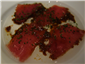 raw tuna with citrus and ginger dressing